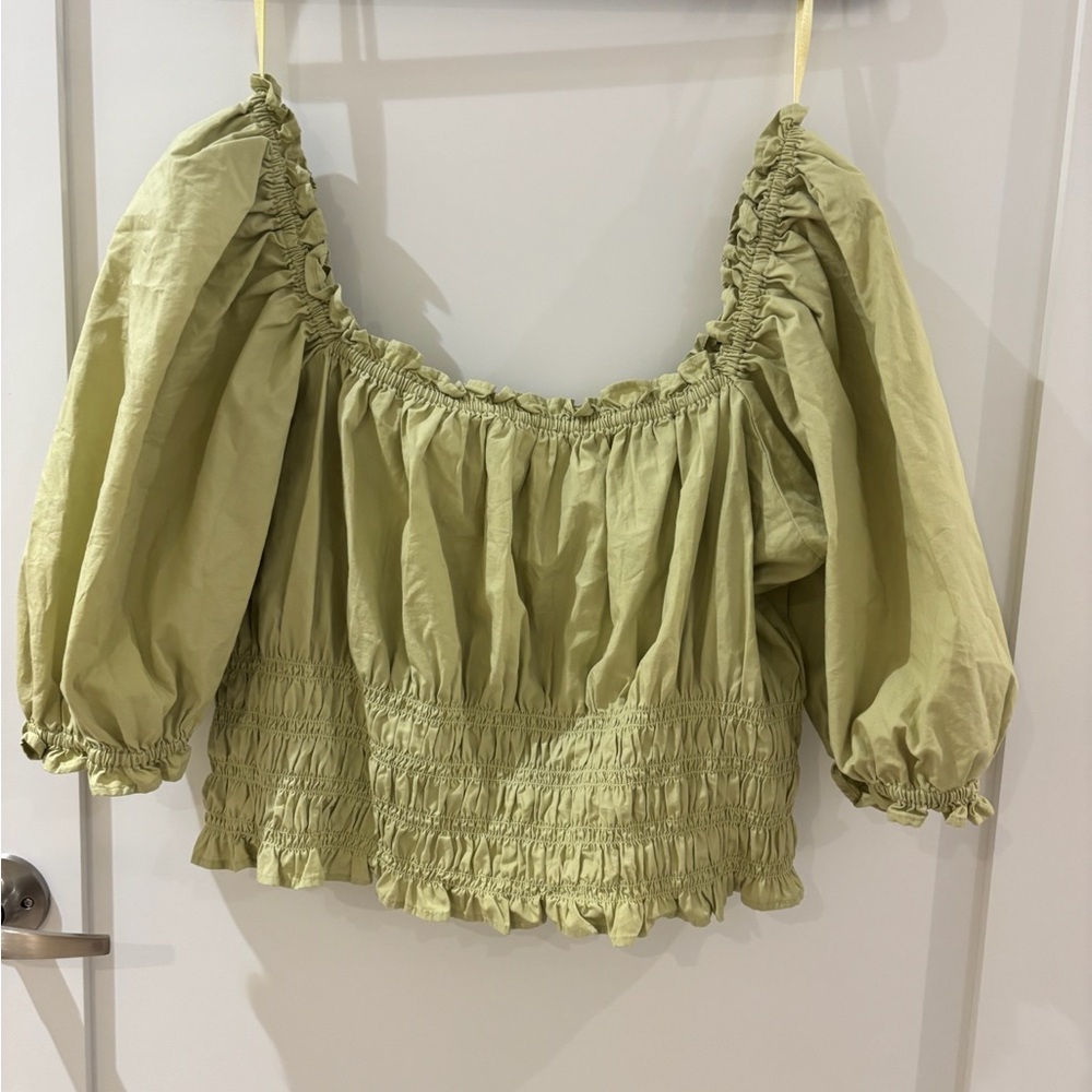 Levi's Light Olive Smocked Blouse